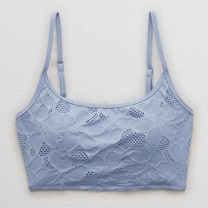 Aerie Jacquard Longline Scoop Bikini Top
